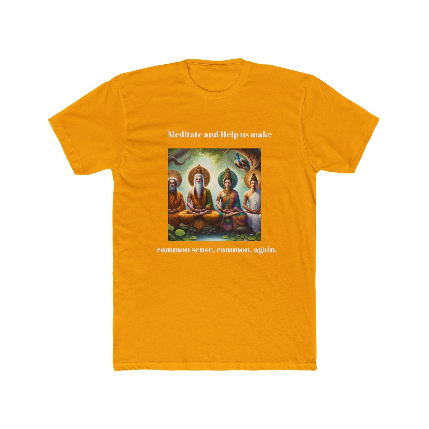 Meditation Tee - Buddha Shiva Jesus Meditate Common Sense