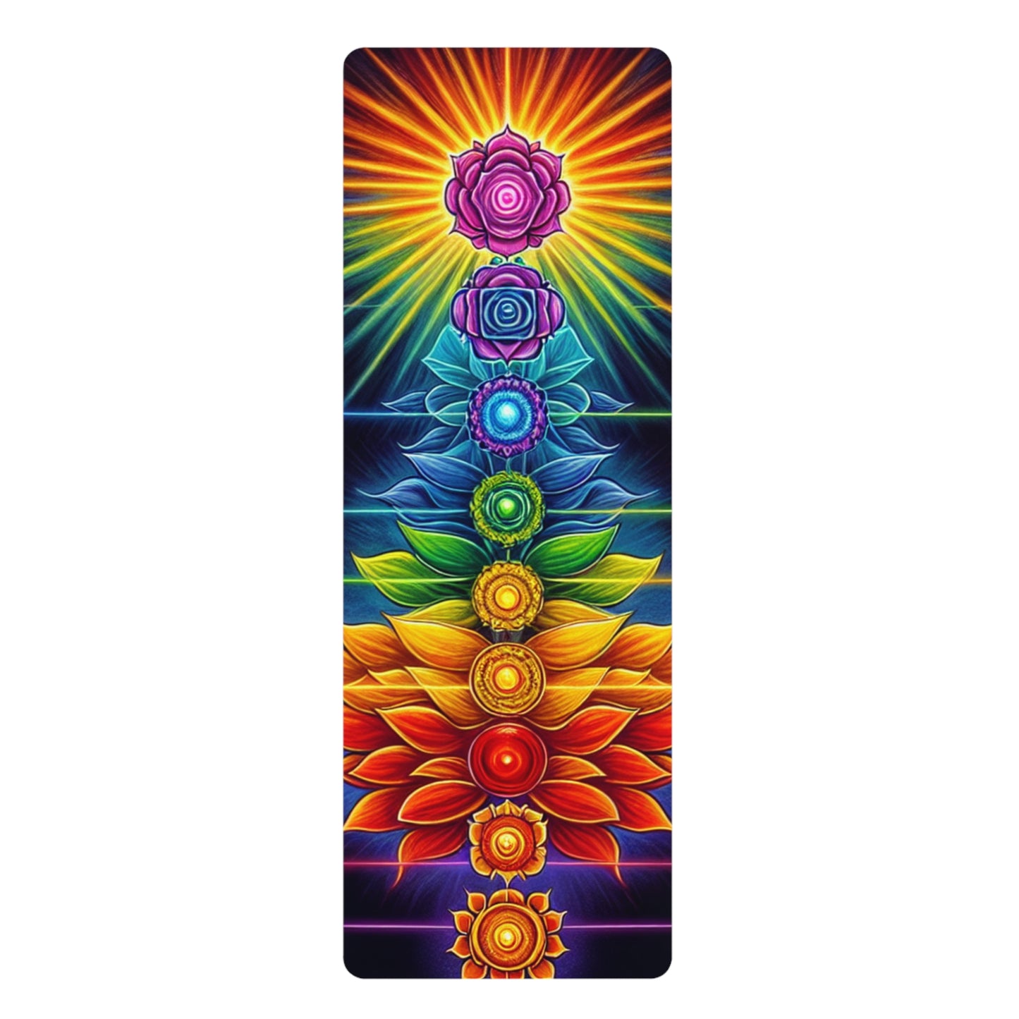 Colorful chakra  Rubber Yoga Mat