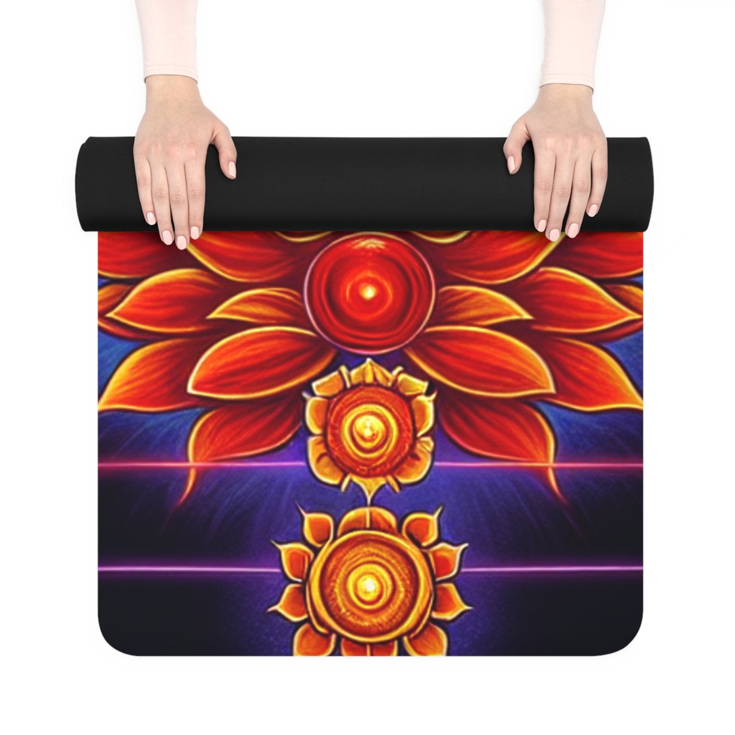 Colorful chakra  Rubber Yoga Mat