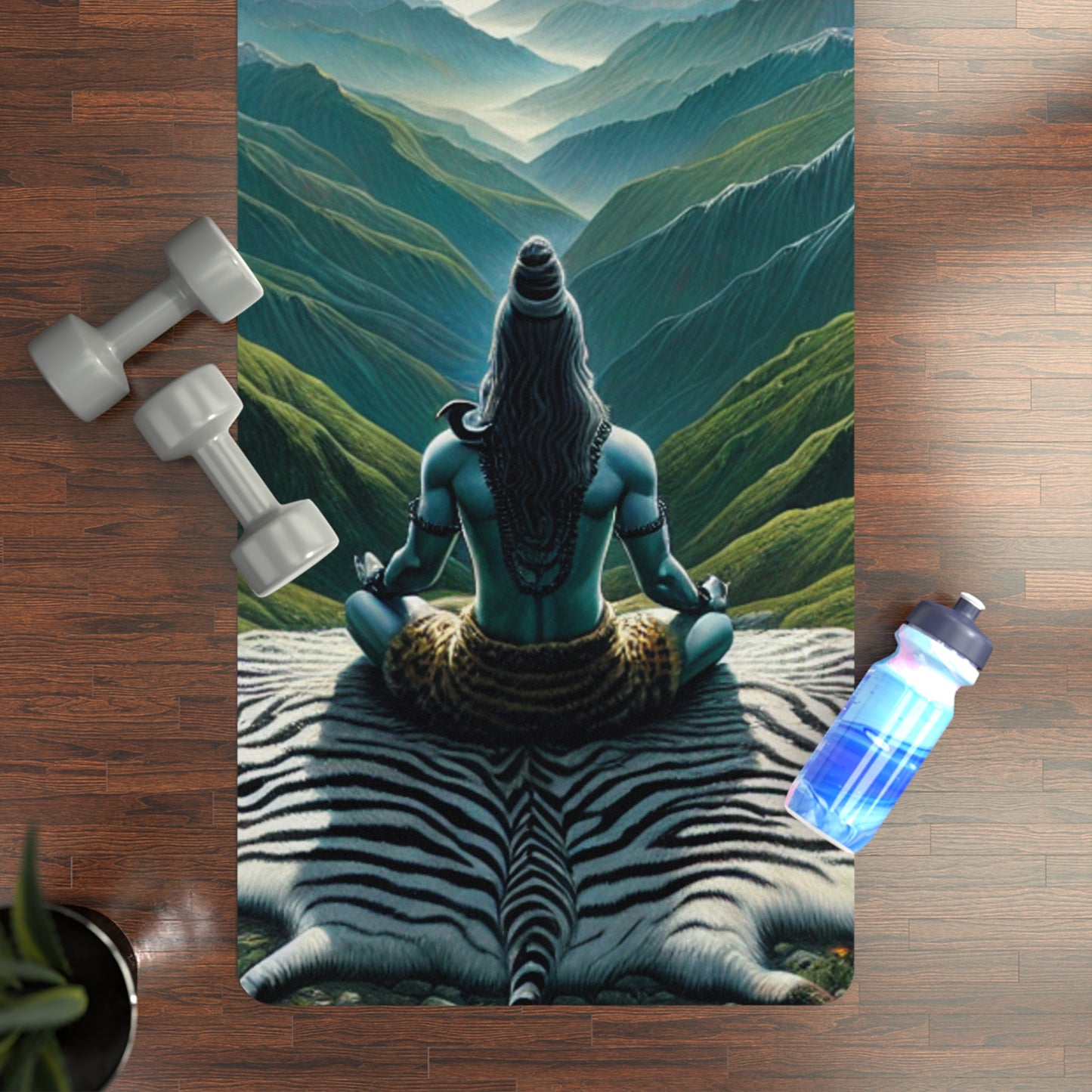 Shiva meditating space Rubber Yoga Mat