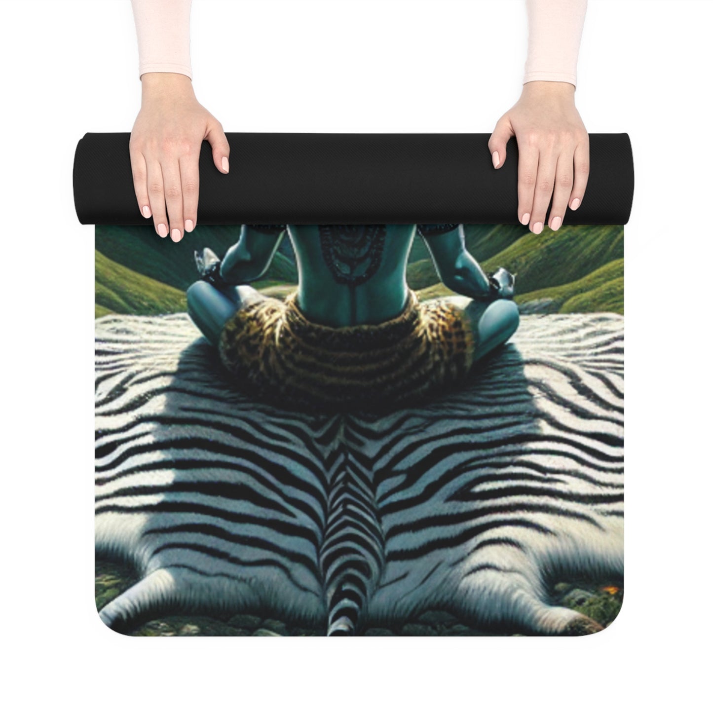 Shiva meditating space Rubber Yoga Mat