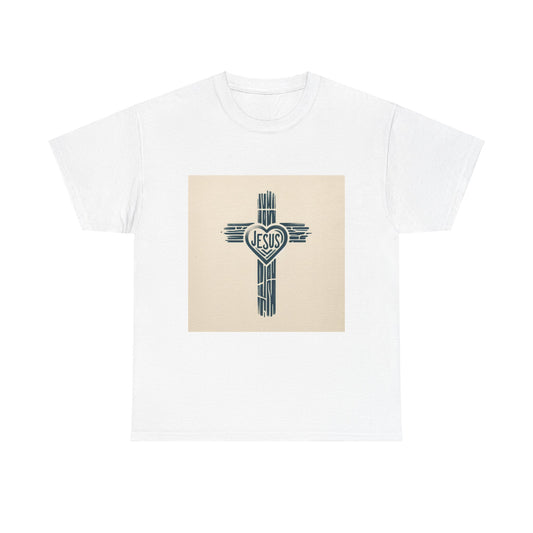 Christian Cross Heart Unisex Tee